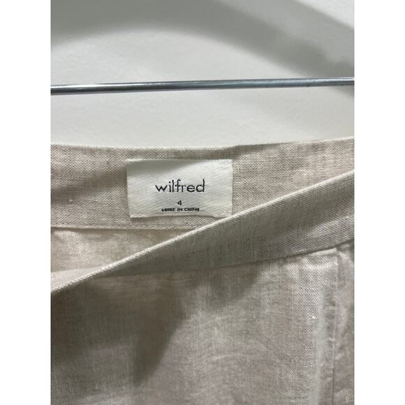 Aritzia Wilfred Chariot High-Waisted Linen Midi Skirt Sz 4 - Picture 3 of 8